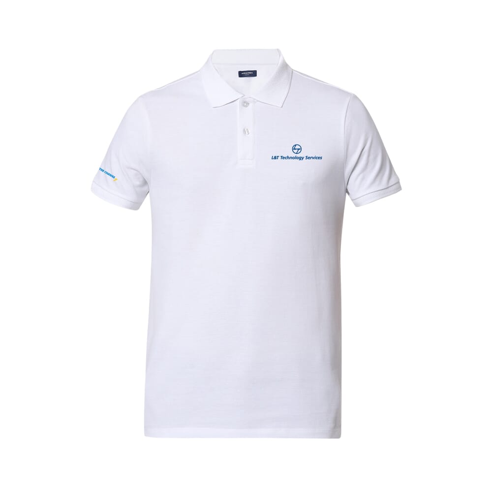Jack & Jones Jacquard Plain Polo T-shirt - White